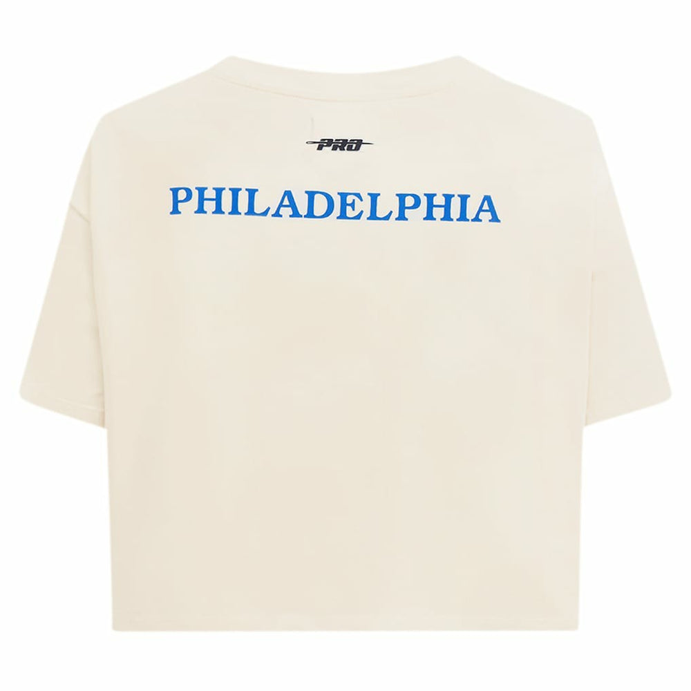 Philadelphia 76ers Pro Standard Women's Retro Striper SJ Cropped Boxy T-Shirt On Sale