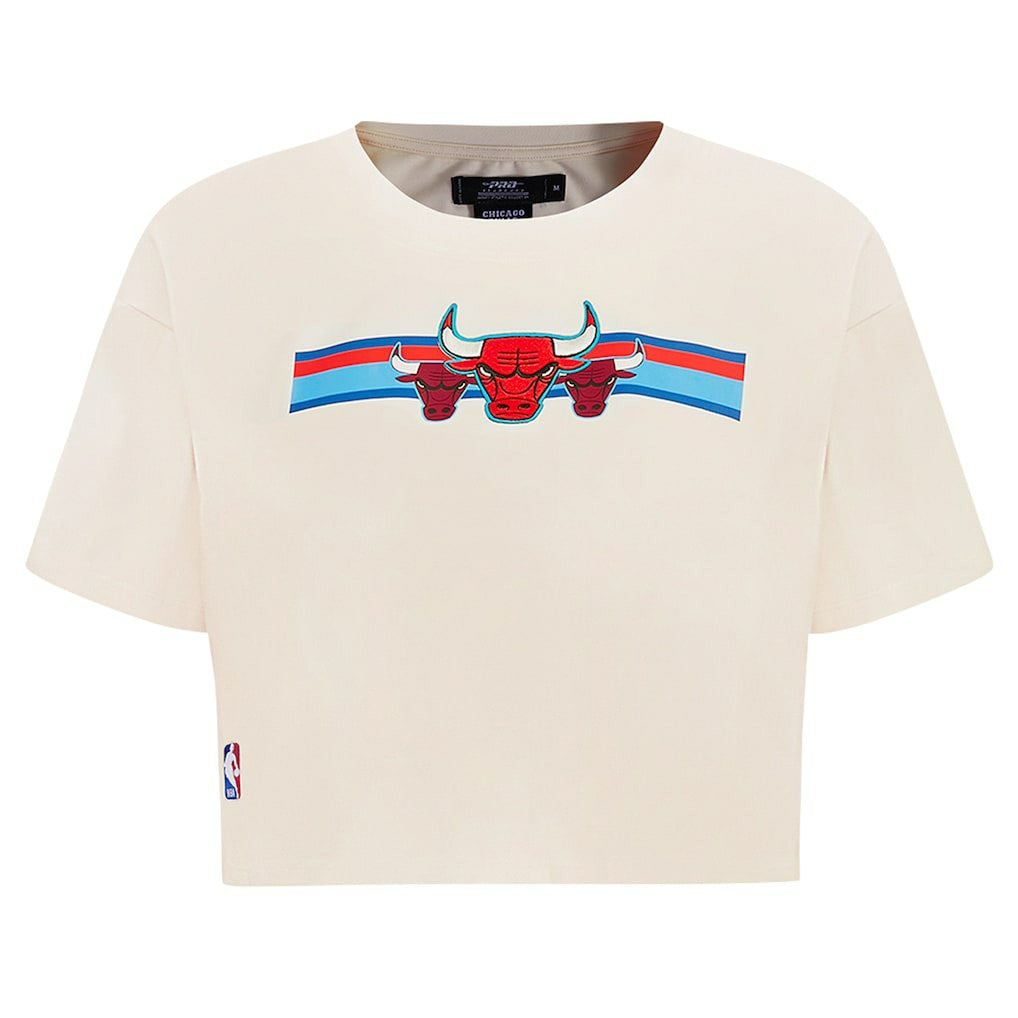 Chicago Bulls Pro Standard Women's Retro Striper SJ Cropped Boxy T-Shirt sale Discount