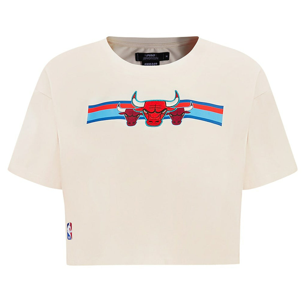 Chicago Bulls Pro Standard Women's Retro Striper SJ Cropped Boxy T-Shirt sale Discount