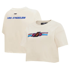 Los Angeles Lakers Pro Standard Women's Retro Striper SJ Cropped Boxy T-Shirt On Sale