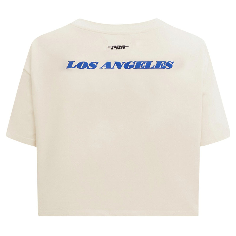 Los Angeles Lakers Pro Standard Women's Retro Striper SJ Cropped Boxy T-Shirt On Sale