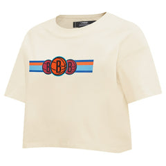 Brooklyn Nets Pro Standard Women's Retro Striper SJ Cropped Boxy T-Shirt On Sale