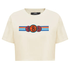 Brooklyn Nets Pro Standard Women's Retro Striper SJ Cropped Boxy T-Shirt On Sale