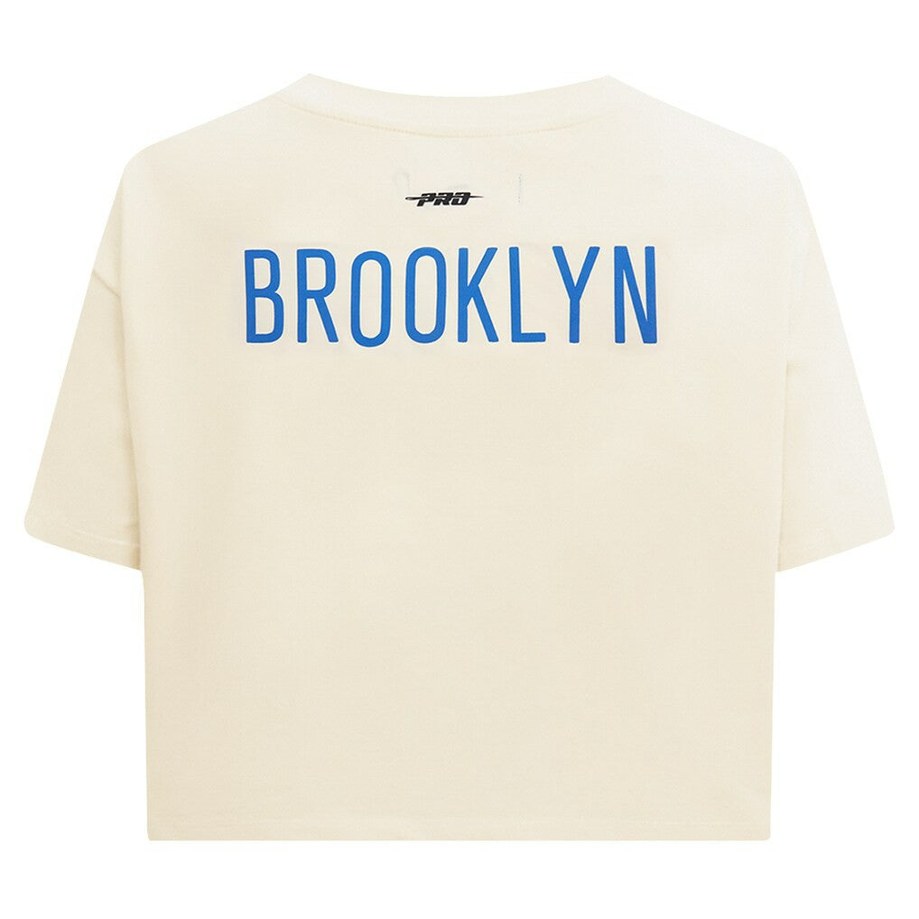 Brooklyn Nets Pro Standard Women's Retro Striper SJ Cropped Boxy T-Shirt On Sale