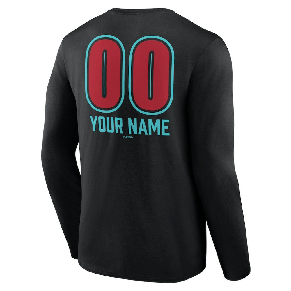 Arizona Diamondbacks Personalized Name & Number Fastball Long Sleeve T-Shirt | MLB Outlet