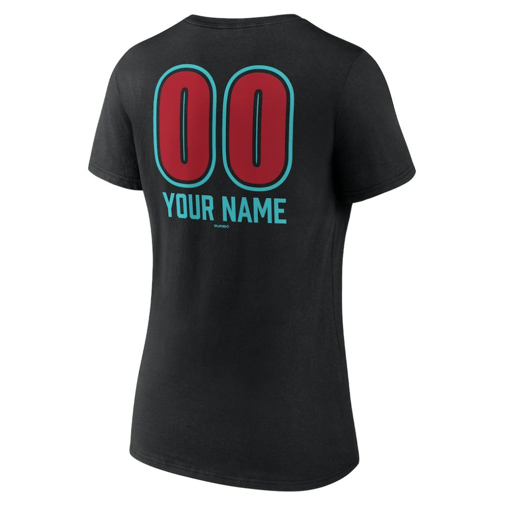 Arizona Diamondbacks Women's Personalized Name & Number Fastball V-Neck T-Shirt | MLB Online