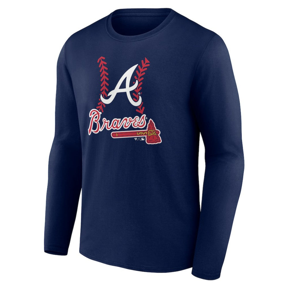 Atlanta Braves Personalized Name & Number Fastball Long Sleeve T-Shirt | MLB Sale
