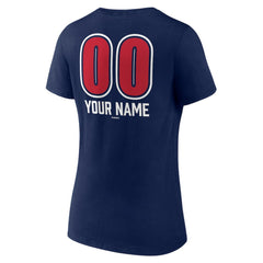 Atlanta Braves Women's Personalized Name & Number Fastball V-Neck T-Shirt | MLB Sale