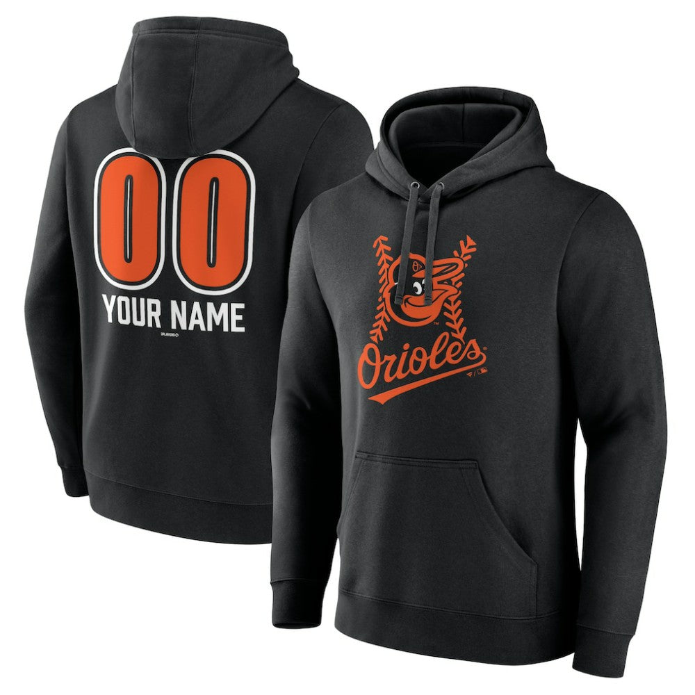 Baltimore Orioles Personalized Name & Number Fastball Pullover Hoodie | MLB New