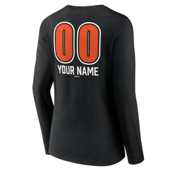Baltimore Orioles Women's Personalized Name & Number Fastball Long Sleeve V-Neck T-Shirt | MLB Discount