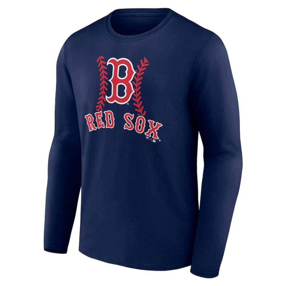 Boston Red Sox Personalized Name & Number Fastball Long Sleeve T-Shirt | MLB Discount