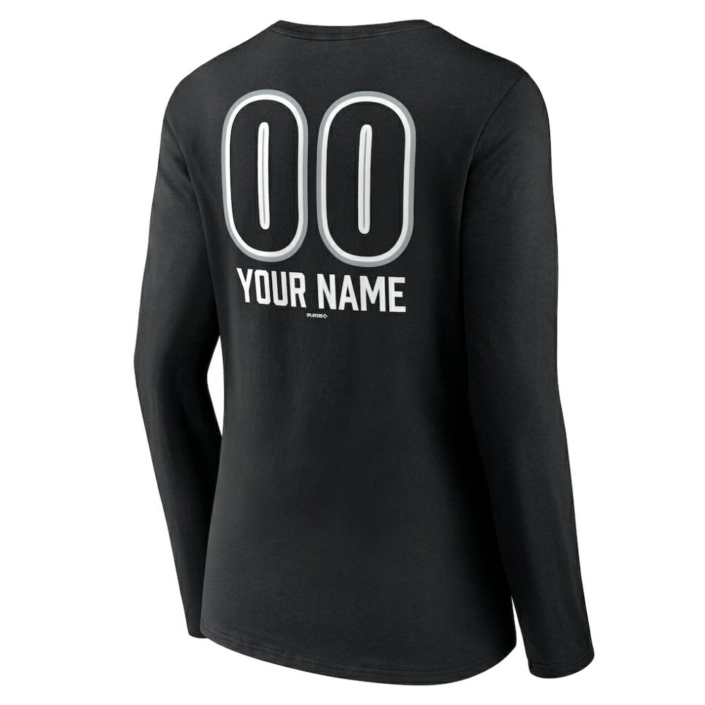 Chicago White Sox Women's Personalized Name & Number Fastball Long Sleeve V-Neck T-Shirt | MLB On Sale