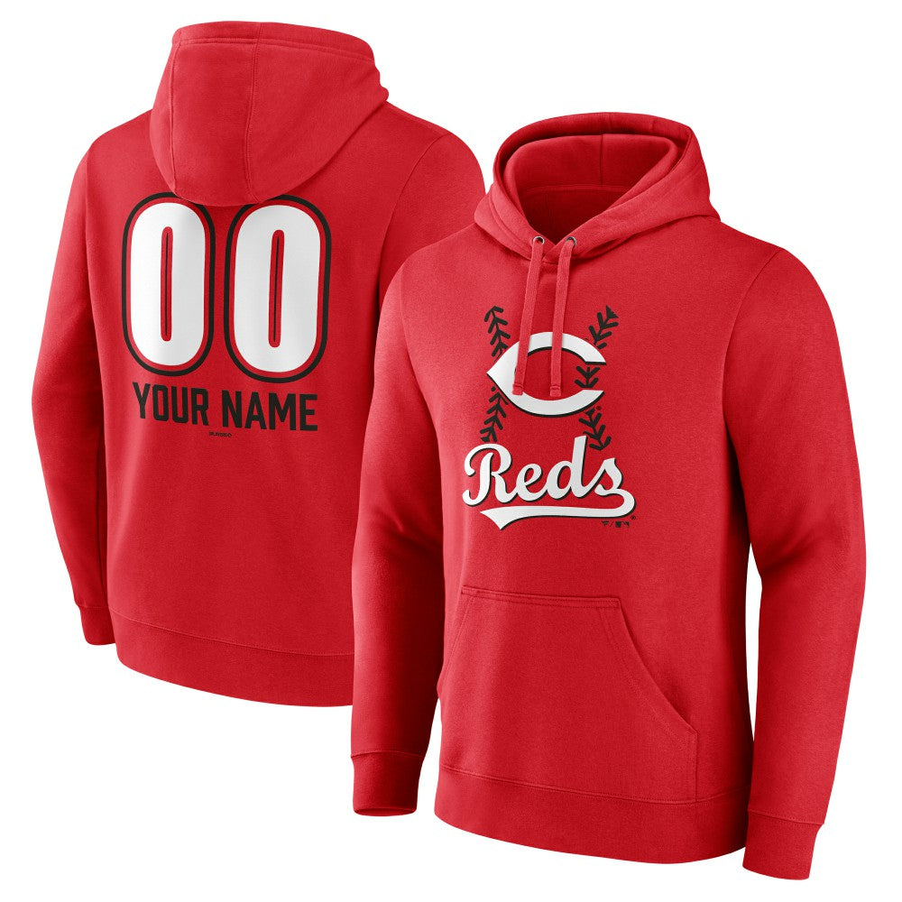 Cincinnati Reds Personalized Name & Number Fastball Pullover Hoodie | MLB Discount