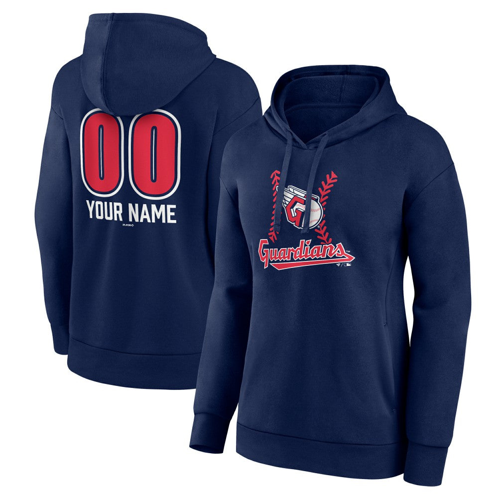 Cleveland Guardians Women's Personalized Name & Number Fastball Pullover Hoodie | MLB Sale