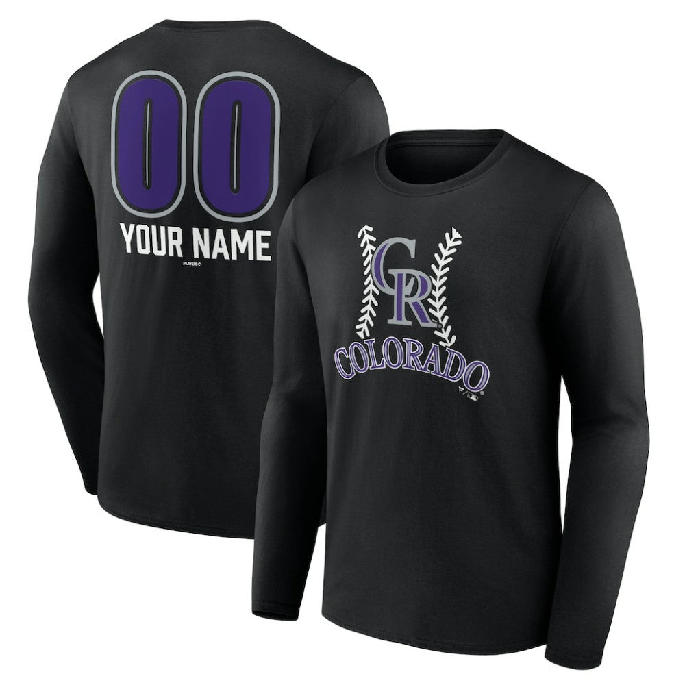Colorado Rockies Personalized Name & Number Fastball Long Sleeve T-Shirt | MLB US
