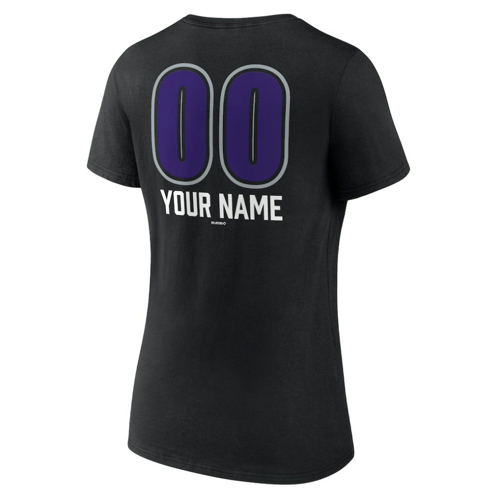 Colorado Rockies Women's Personalized Name & Number Fastball V-Neck T-Shirt | MLB Outlet