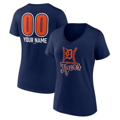 Detroit Tigers Women's Personalized Name & Number Fastball V-Neck T-Shirt | MLB Sale