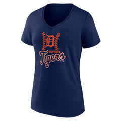 Detroit Tigers Women's Personalized Name & Number Fastball V-Neck T-Shirt | MLB Sale