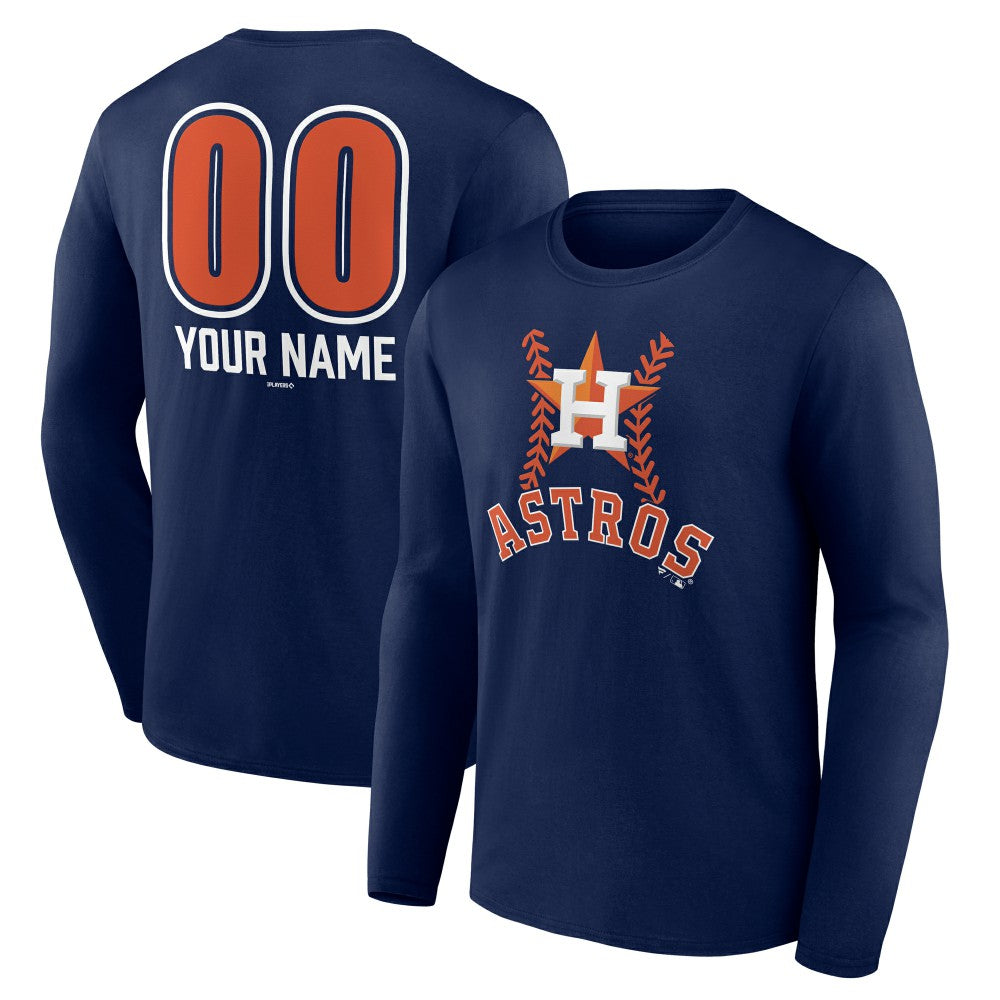 Houston Astros Personalized Name & Number Fastball Long Sleeve T-Shirt | MLB On Sale