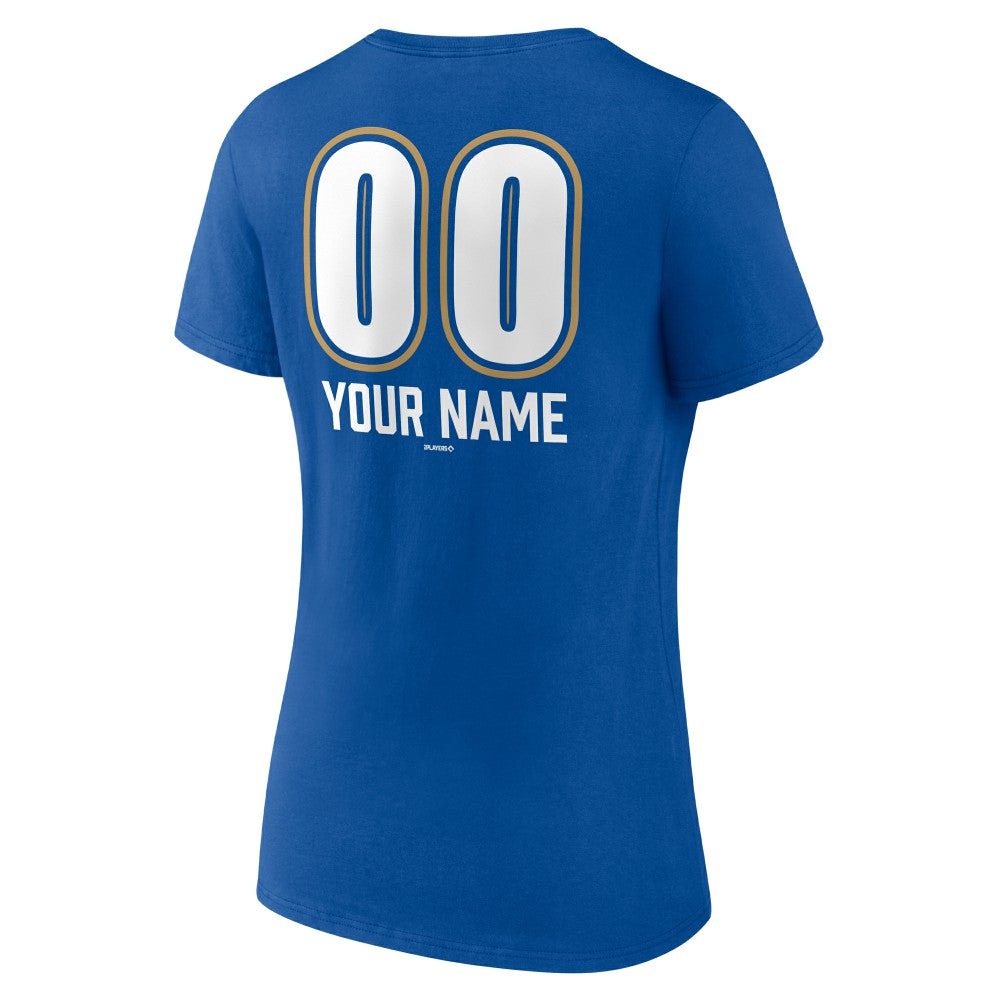 Kansas City Royals Women's Personalized Name & Number Fastball V-Neck T-Shirt | MLB On Sale