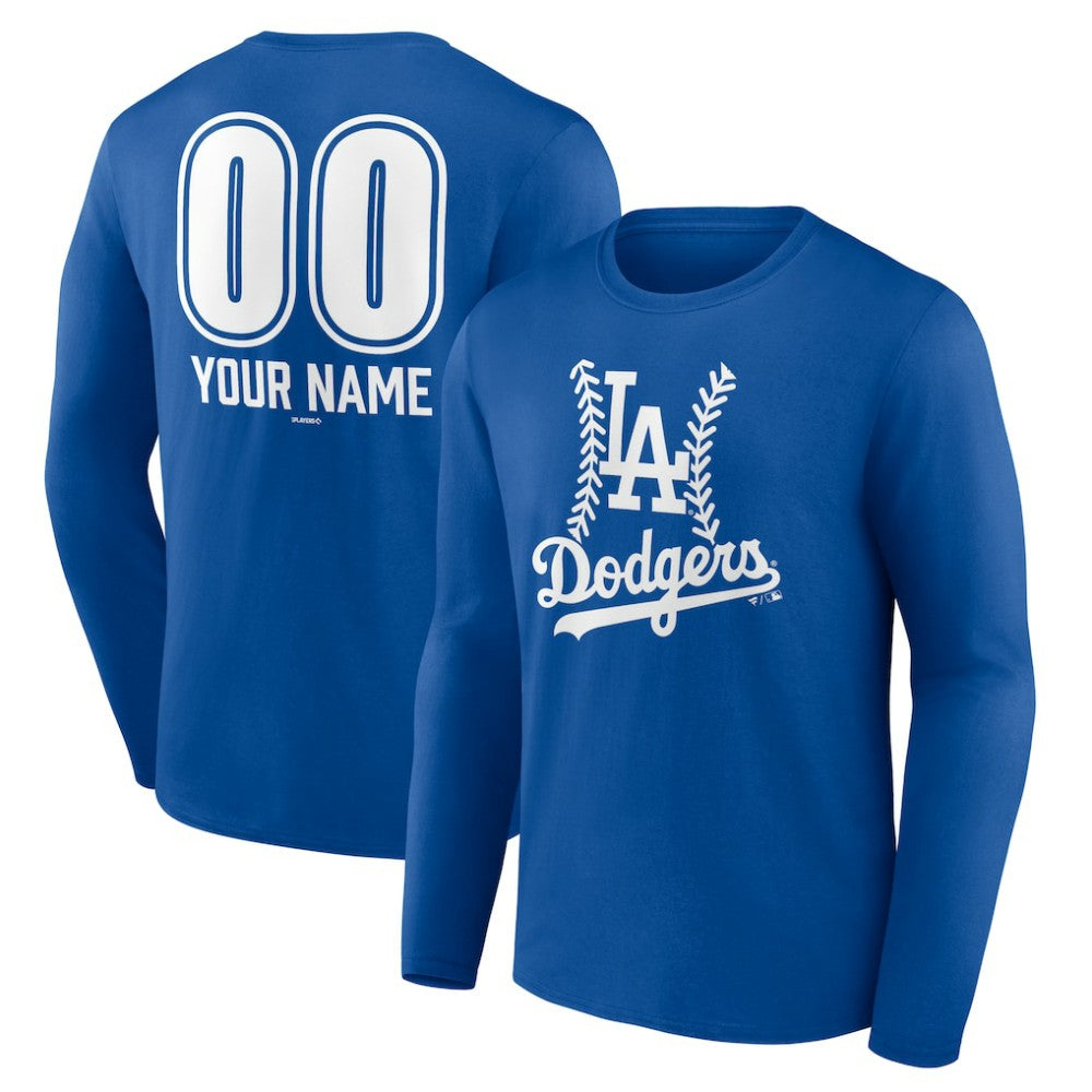 Los Angeles Dodgers Personalized Name & Number Fastball Long Sleeve T-Shirt | MLB Online