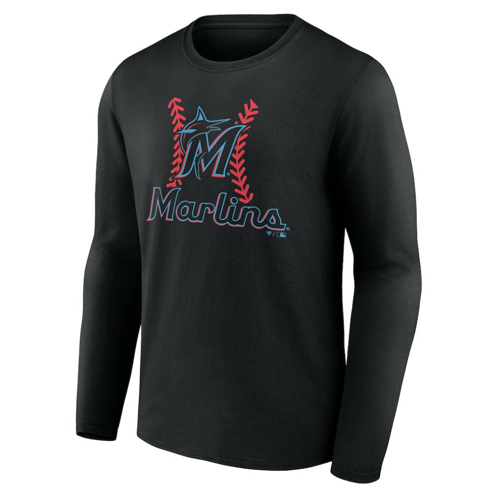 Miami Marlins Personalized Name & Number Fastball Long Sleeve T-Shirt | MLB Discount