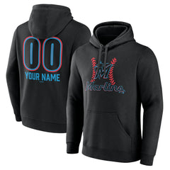 Miami Marlins Personalized Name & Number Fastball Pullover Hoodie | MLB US