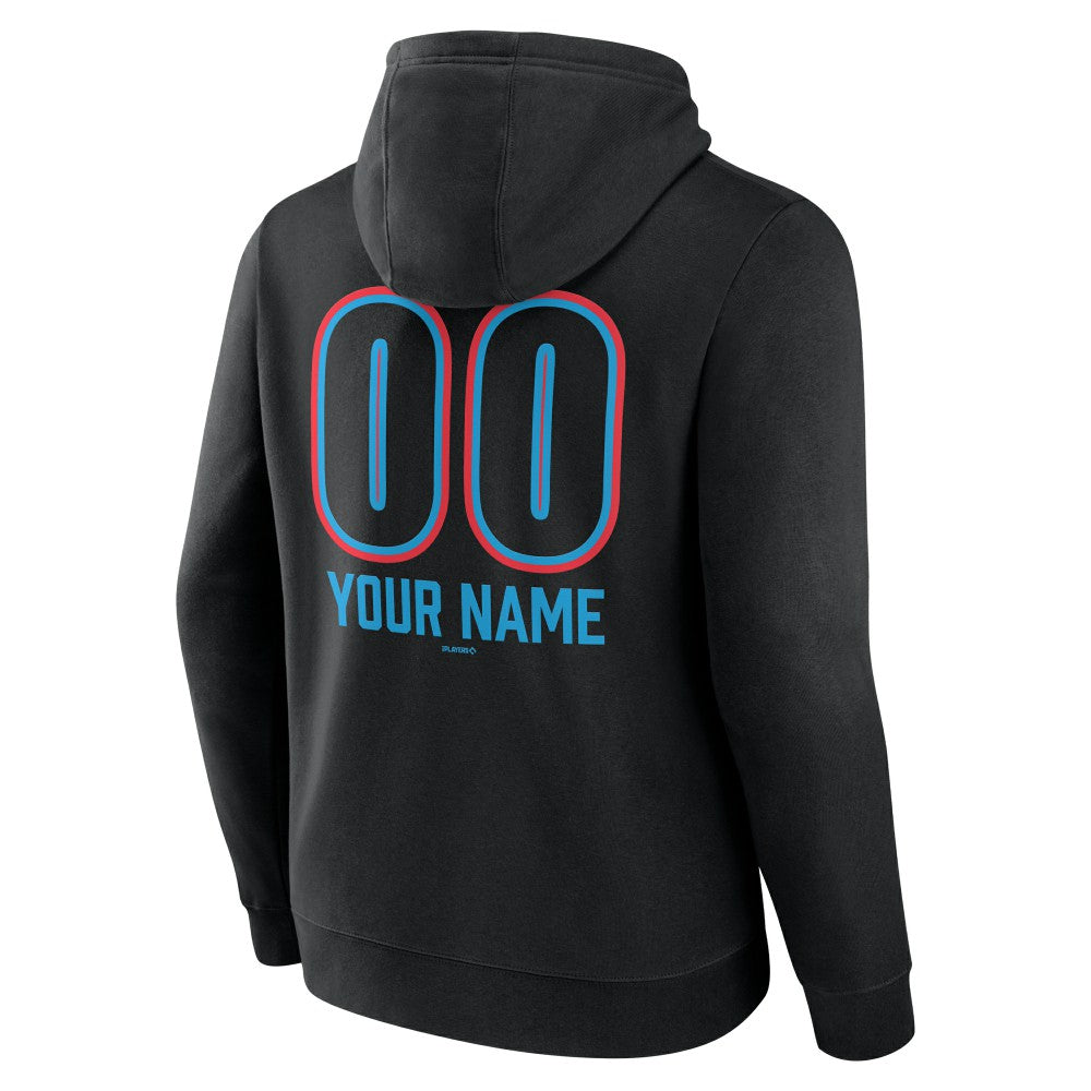 Miami Marlins Personalized Name & Number Fastball Pullover Hoodie | MLB US