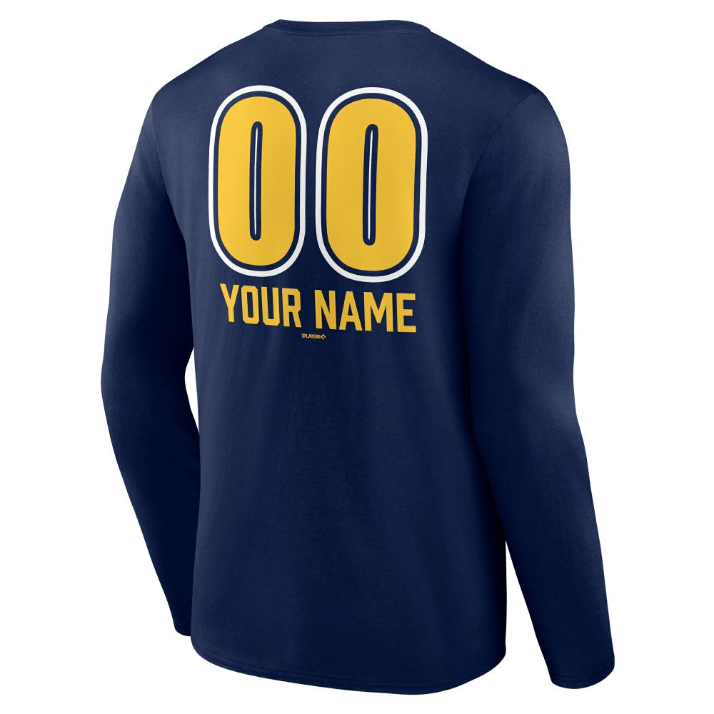 Milwaukee Brewers Personalized Name & Number Fastball Long Sleeve T-Shirt | MLB US