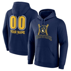 Milwaukee Brewers Personalized Name & Number Fastball Pullover Hoodie | MLB Near me