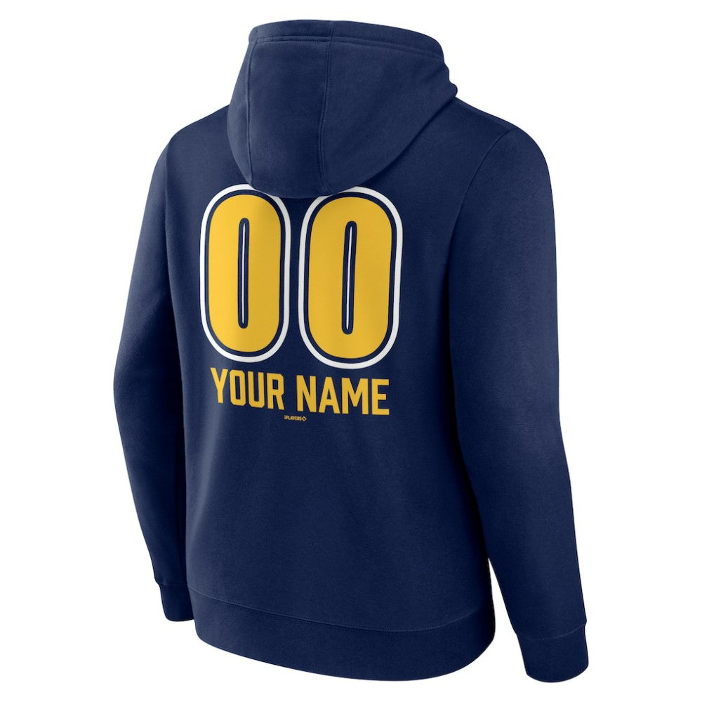Milwaukee Brewers Personalized Name & Number Fastball Pullover Hoodie | MLB Near me