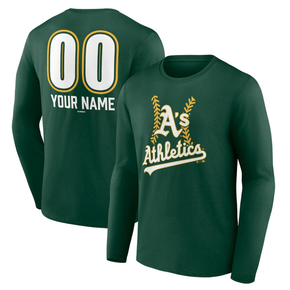 Athletics Personalized Name & Number Fastball Long Sleeve T-Shirt | MLB For sale
