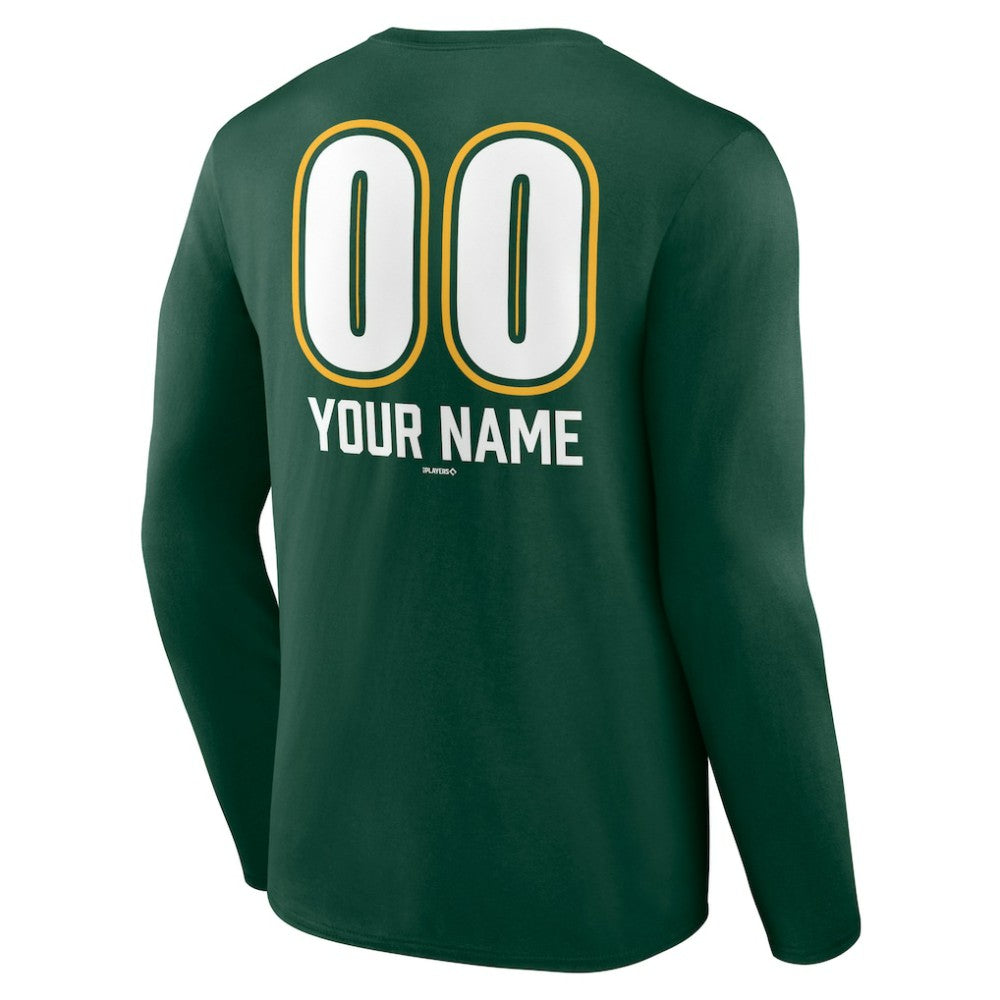 Athletics Personalized Name & Number Fastball Long Sleeve T-Shirt | MLB For sale