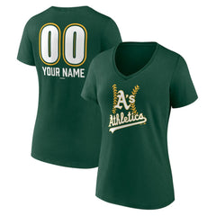 Athletics Women's Personalized Name & Number Fastball V-Neck T-Shirt | MLB Discount