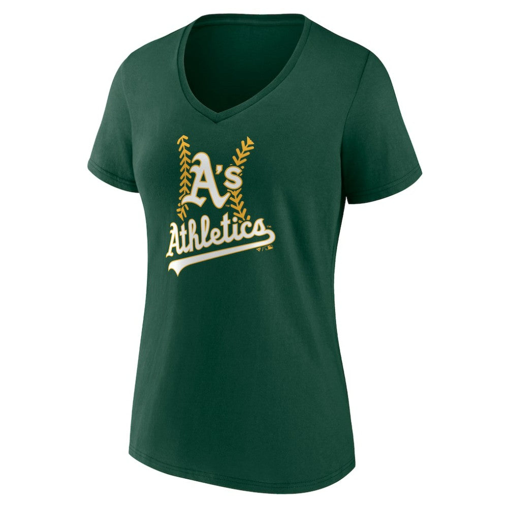 Athletics Women's Personalized Name & Number Fastball V-Neck T-Shirt | MLB Discount