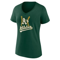 Athletics Women's Personalized Name & Number Fastball V-Neck T-Shirt | MLB Discount