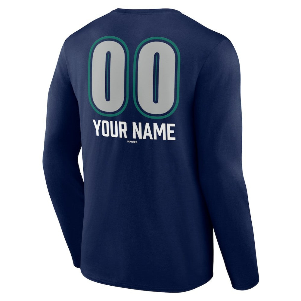 Seattle Mariners Personalized Name & Number Fastball Long Sleeve T-Shirt | MLB New