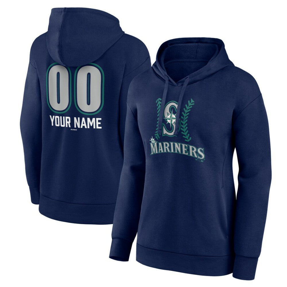 Seattle Mariners Women's Personalized Name & Number Fastball Pullover Hoodie | MLB Discount