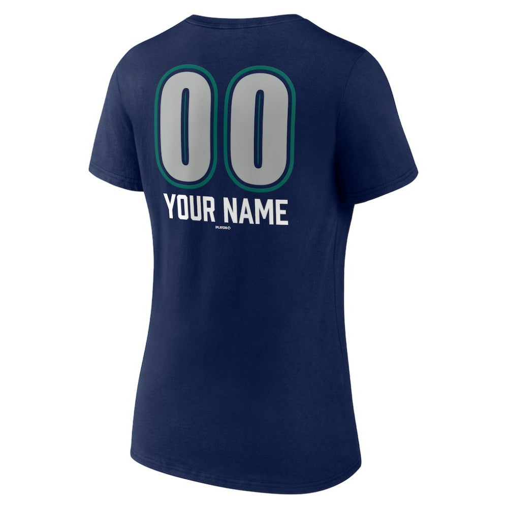 Seattle Mariners Women's Personalized Name & Number Fastball V-Neck T-Shirt | MLB US