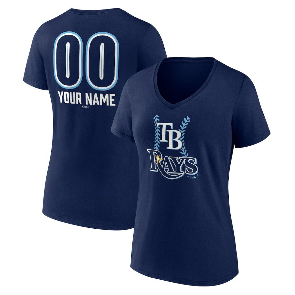 Tampa Bay Rays Women's Personalized Name & Number Fastball V-Neck T-Shirt | MLB Online
