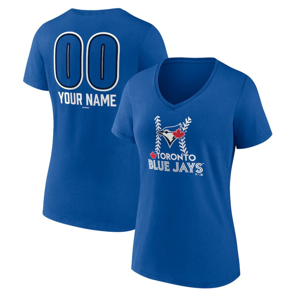 Toronto Blue Jays Women's Personalized Name & Number Fastball V-Neck T-Shirt | MLB Near me