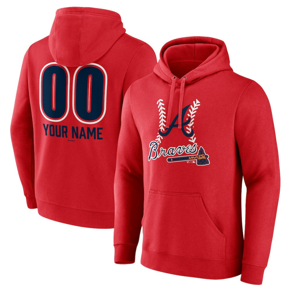 Atlanta Braves Personalized Name & Number Fastball Pullover Hoodie | MLB Shop