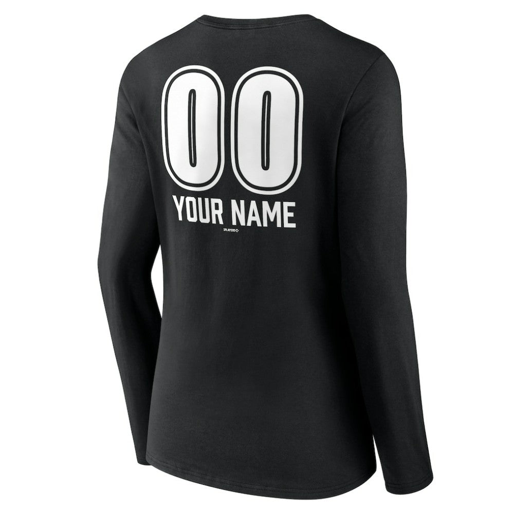 Los Angeles Dodgers Women's Personalized Name & Number Fastball Long Sleeve V-Neck T-Shirt | MLB Online