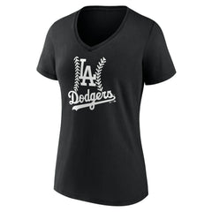 Los Angeles Dodgers Women's Personalized Name & Number Fastball V-Neck T-Shirt | MLB Sale