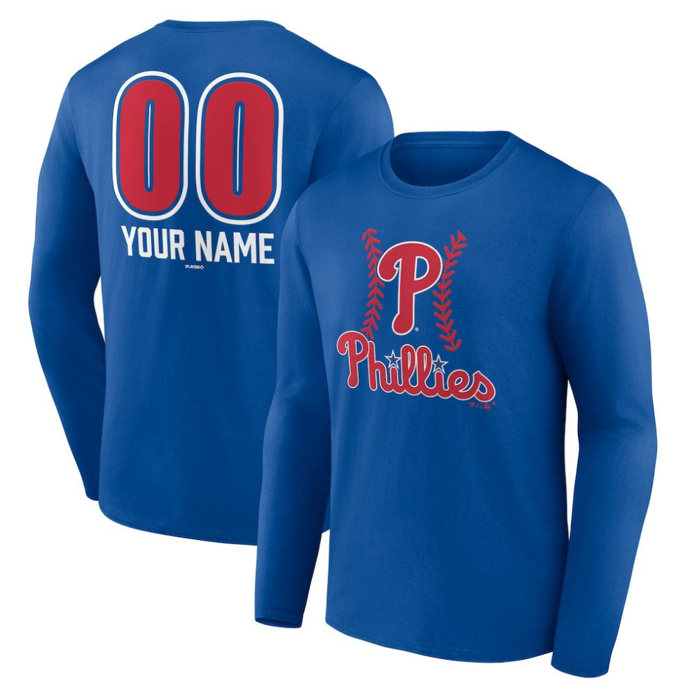 Philadelphia Phillies Personalized Name & Number Fastball Long Sleeve T-Shirt | MLB Discount