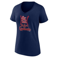 St. Louis Cardinals Women's Personalized Name & Number Fastball V-Neck T-Shirt | MLB For sale