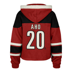 Sebastian Aho Carolina Hurricanes '47 Women's Superior Lacer Cropped Pullover Hoodie Online