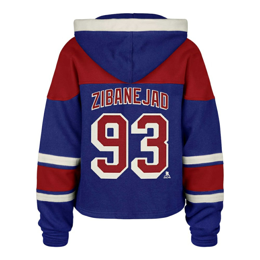 Mika Zibanejad New York Rangers '47 Women's Superior Lacer Cropped Pullover Hoodie Online