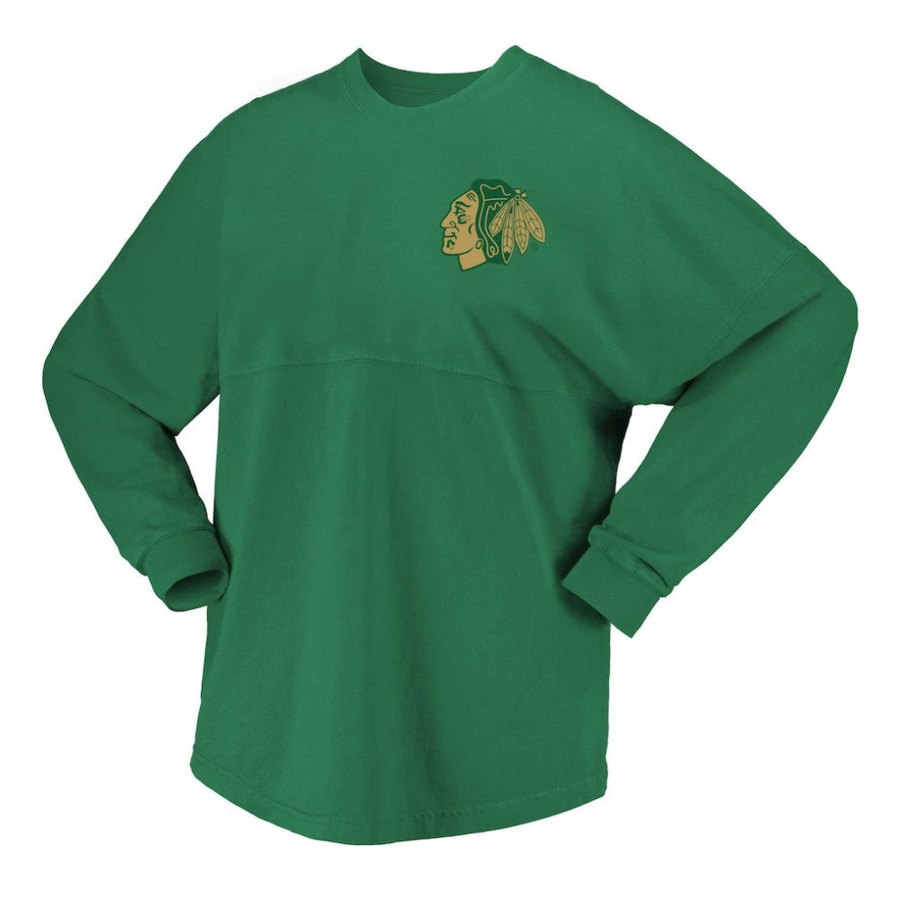 Chicago Blackhawks Fanatics Women's St. Patrick's Day Spirit Jersey T-Shirt Discount
