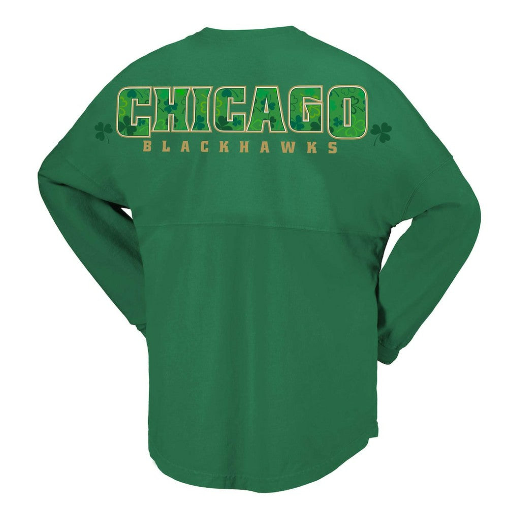 Chicago Blackhawks Fanatics Women's St. Patrick's Day Spirit Jersey T-Shirt Discount